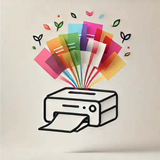 A simple printer model displayed on a clean surface, showcasing its compact design and user-friendly features.